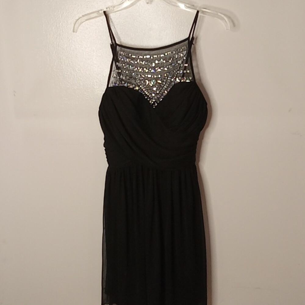 B. Darlin Womens Size 5/6 Black Gemmed Party Formal Dress. Juniors